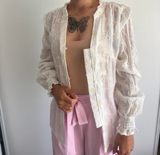 Chemise Blanche Brodée