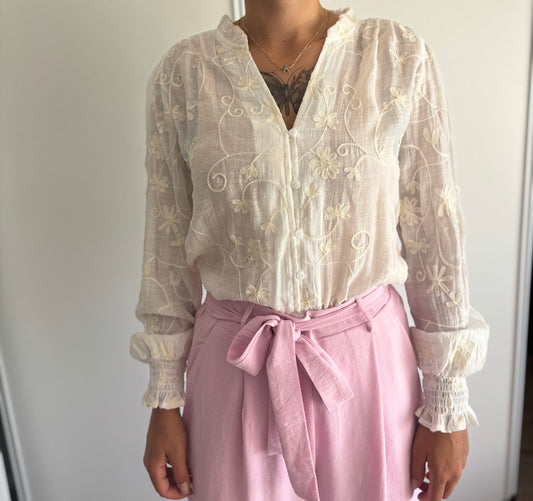 Chemise Blanche Brodée